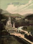 CPA Pyvenees Lourdes the View from above Basilica