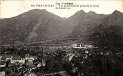 CPA the Pyrenees Pierrefitte Panoramic View taken of the road of Cauterets