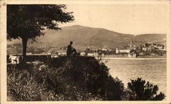 CPA Hendaye edges of Bidassoa Fontarabie and the mountain of Jaizquibel