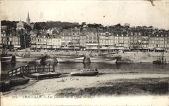 CPA Trouville View on the Quay Boats