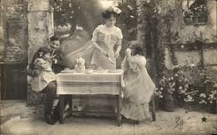 Ninos de la mujer de la fantasia de CPA