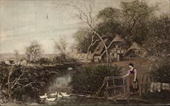 CPA Fantaisie Femme et canards