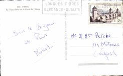 CPA Paris La Tour Eiffel et le Pont de L'Alma