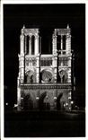 CPA Paris la noche la iglesia de Notre Dame