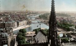 CPA Paris mientras que da un paseo Panormique visto tomado de Notre Dame