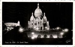 CPA Paris the night Crowns Montmartre Heart