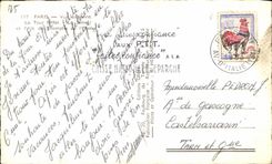 CPA Paris Vue La Tour Eiffel a Seine et l'Arc de l'Etoile 