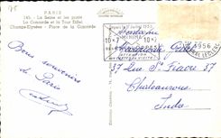 CPA Paris the Seine and the Bridges Agrees and the Tower Eiffel Champs Elysees Places Harmony