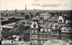 CPA Paris Panorama of Huits Bridges Eiffel Tower