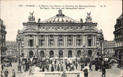 CPA Paris Opera the Place and Station of the Subway