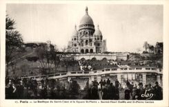 CPA Paris La Basilique du Sacre Coeur et le Square St Pierre