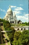 CPA Paris the Basilica of the Sacring Heart the Funicular