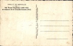 CPA Paris And Its Wonders Place Vendome and Colonne of the Large army