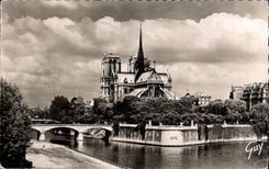 CPA Paris And Its Wonders the point is island of the ISCED the bridge and the public garden of the Archbishop's palace