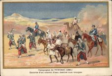 Image Campagne of Tunisia 1881 Escorts of a water convoy intended for the Militaria troops