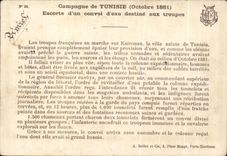La imagen Campagne de Tunez 1881 acompanamientos de un convoy del agua penso para las tropas de Militaria