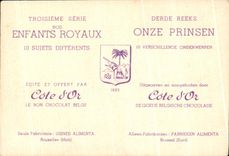 Image Dimensions of gold royal Castle of Laeken Christmas 1937