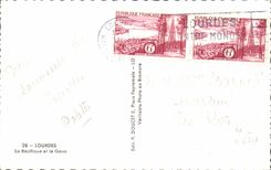 CPA Lourdes the Basilica and Gave