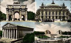 CPA Paris And Its Wonders Arc de Triomphe of the Carousel Theater of the opera Church of the Madeleine