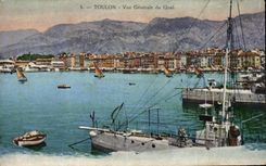 CPA Toulon View of the Quay Boat
