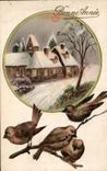 CPA Bonne Annee Oiseaux