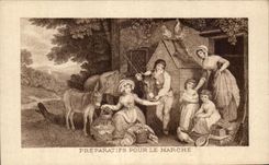 CPA Preparatifs Pour Le Marche Folklore