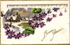 CPA Bonne Annee Fleurs