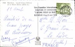 CPA Geneva the water Jet and Mont Blanc