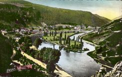 CPA Besancon Les Bains Casamene and island of Malpas