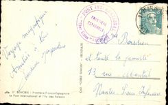 CPA Behobie Free Spanish Border the international bridge and the island of Pheasants