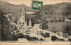 CPA Lourdes the View from above Basilica