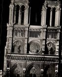 CPSM Paris Frontage of Notre Dame Illuminee