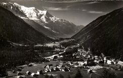 CPA the Beautiful Country Of Mont Blanc the Vain Village D' Argentiere and the Mount Blanc
