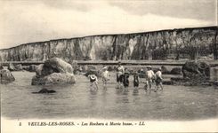 CPA Veules the Roses the Rocks has Low tide Children