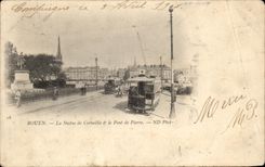 CPA Rouen Statue De Crow the Bridge of Pierre Tram