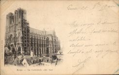 CPA Rheims the Cathedral southern part