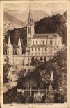 CPA Lourdes the Cave and the Basilica