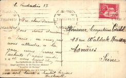 CPA the Cathedral of Rheims Guardian angel of St Nicaise Names Smile of Rheims