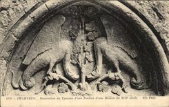 CPA Chartres Decoration Of the Tympanum of a Window of a House Of 13th