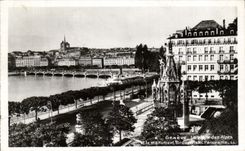 CPA Geneva the Place Of the Alps And the Monument Brunswick Panorama