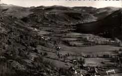 CPA Salers Panorama on the valley of the Rat and Fontages