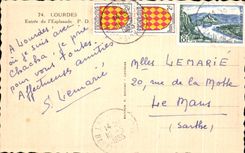 CPA Lourdes Entrance Of the Esplanade