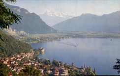 CPM Territet Le Chateau De chillon Et Les Dents Du Midi