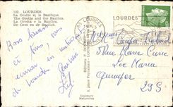 CPSM Lourdes the Cave and the Basilica