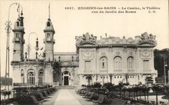 CPA Enghien Les Bains the Casino the Theater Seen of the Garden of the Roses