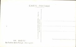 CPA Biarritz Le Rocher de la Vierge Mer agitee