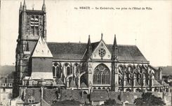 CPA Meaux the Cathedral Seen from Of the Town hall