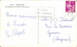 CPA Lourdes the Basilica and the Miraculous Cave