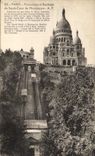 Funicular CPA Paris And Basilica Of the Sacring Heart of Montmartre