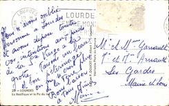 CPA Lourdes the Basilica and the Peak of Jer